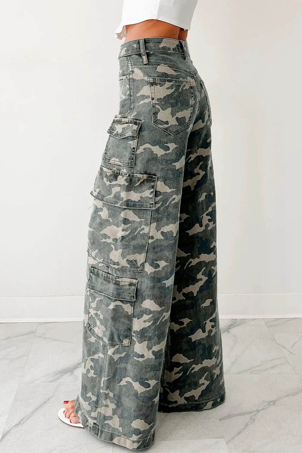 Camo Cargo Wide Leg Jeans sold by Beagle Boutique product image thumbnail 3
