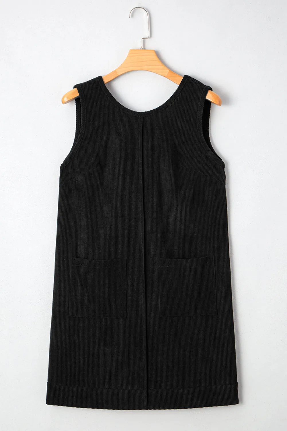 Plus Size Soft Corduroy Patch Pocket Sleeveless Mini Dress sold by Beagle Boutique product image thumbnail 2