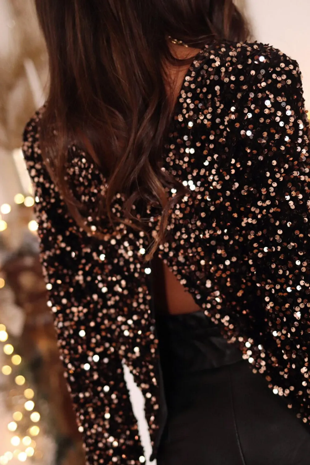 Sequin Long Sleeve Cutout Back Top sold by Beagle Boutique product image thumbnail 4