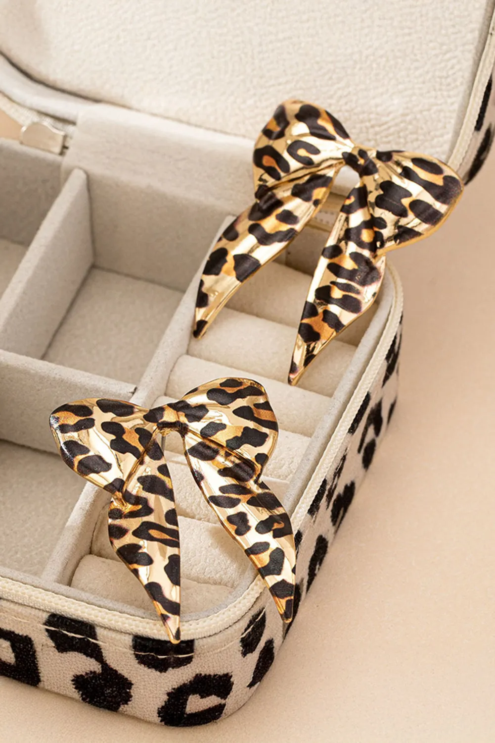 Leopard Print Bowknot Shape Earrings sold by Beagle Boutique product image thumbnail 5