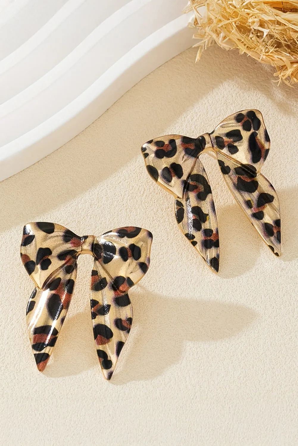 Leopard Print Bowknot Shape Earrings sold by Beagle Boutique product image thumbnail 3