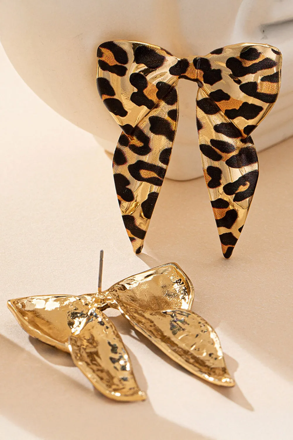 Leopard Print Bowknot Shape Earrings sold by Beagle Boutique product image thumbnail 2