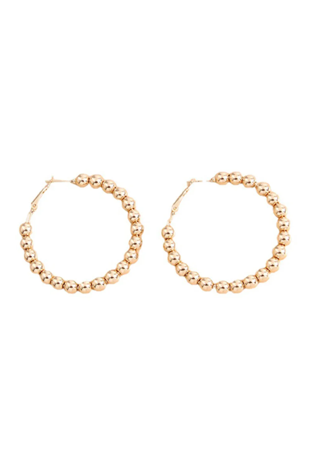 Gold Plated Beaded Minimalist Alloy Hoop Earrings sold by Beagle Boutique product image thumbnail 5