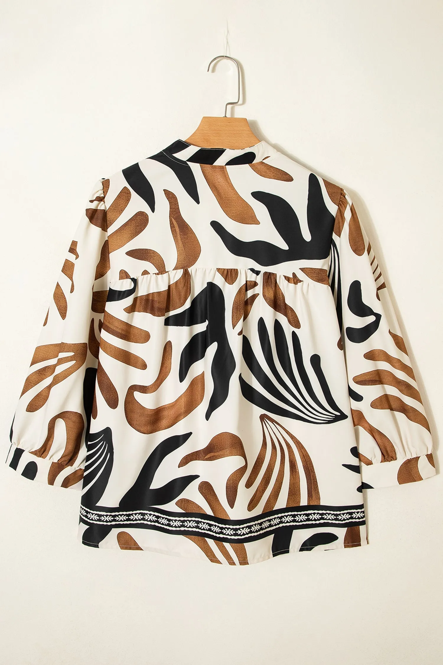 Abstract Print Blouse Puff Sleeve Relaxed Blouse sold by Beagle Boutique product image thumbnail 5