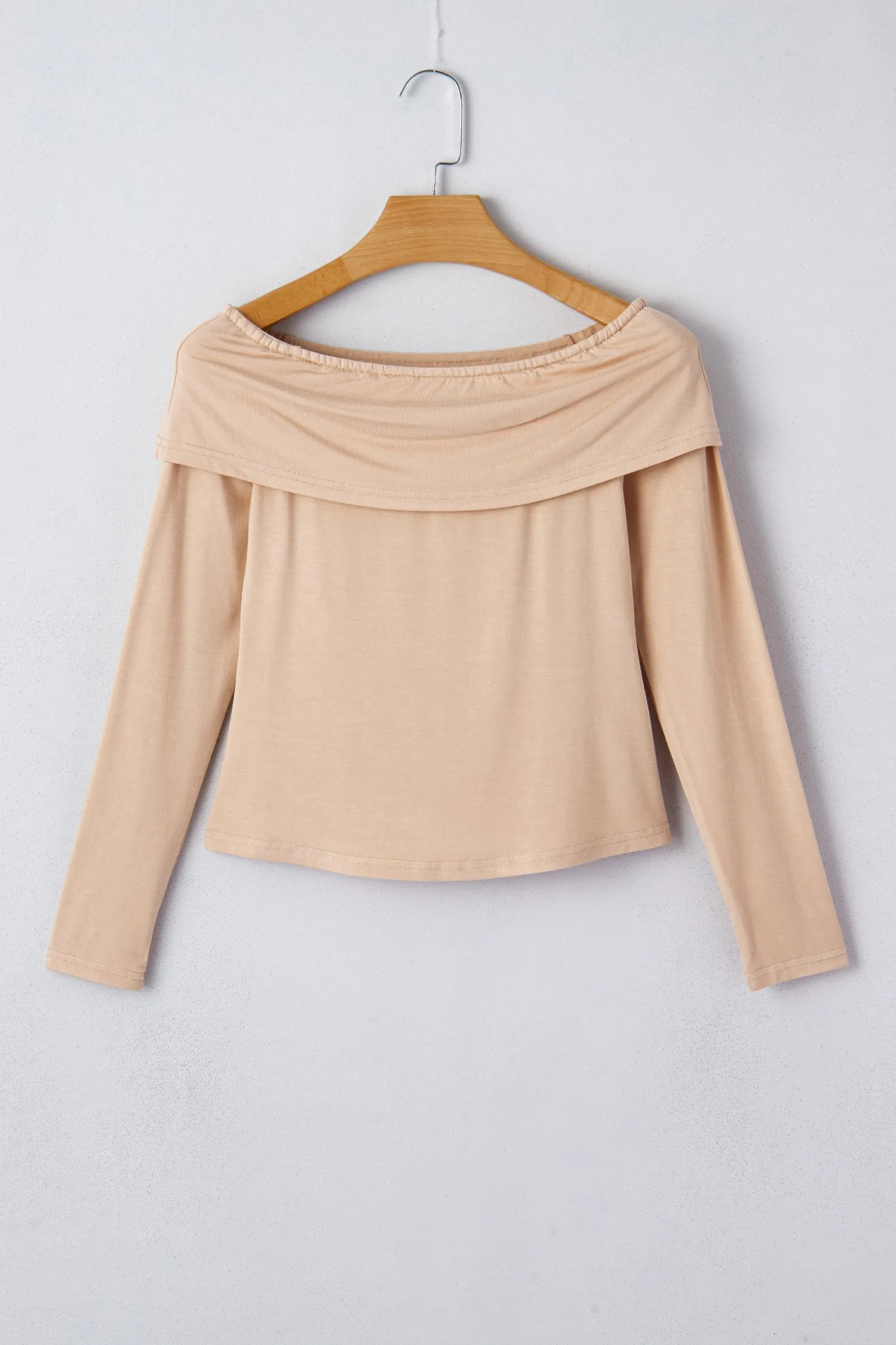 Foldover Off The Shoulder Long Sleeve Slim Top sold by Beagle Boutique