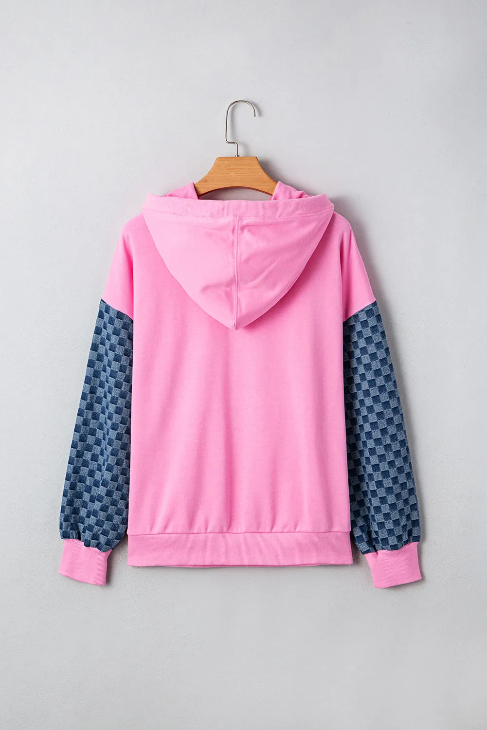 Checkered Kangaroo Pocket Half Zip Hoodie sold by Beagle Boutique product image thumbnail 5