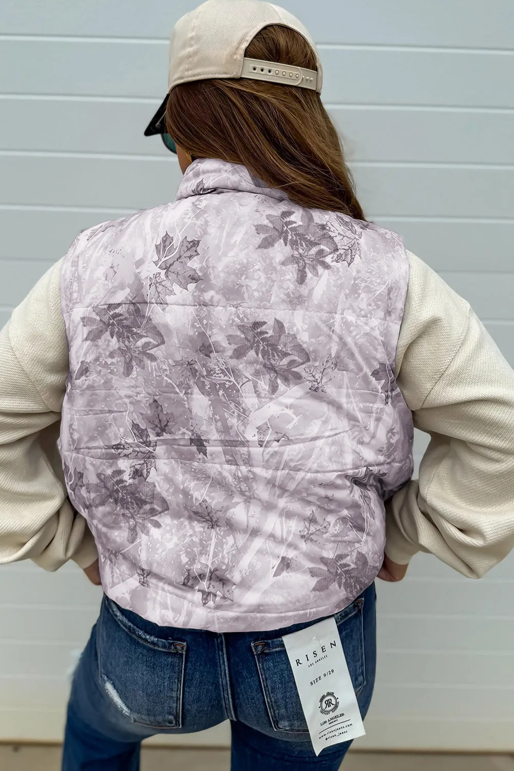Camo Leaf Print Winter Puffer Vest sold by Beagle Boutique product image thumbnail 2