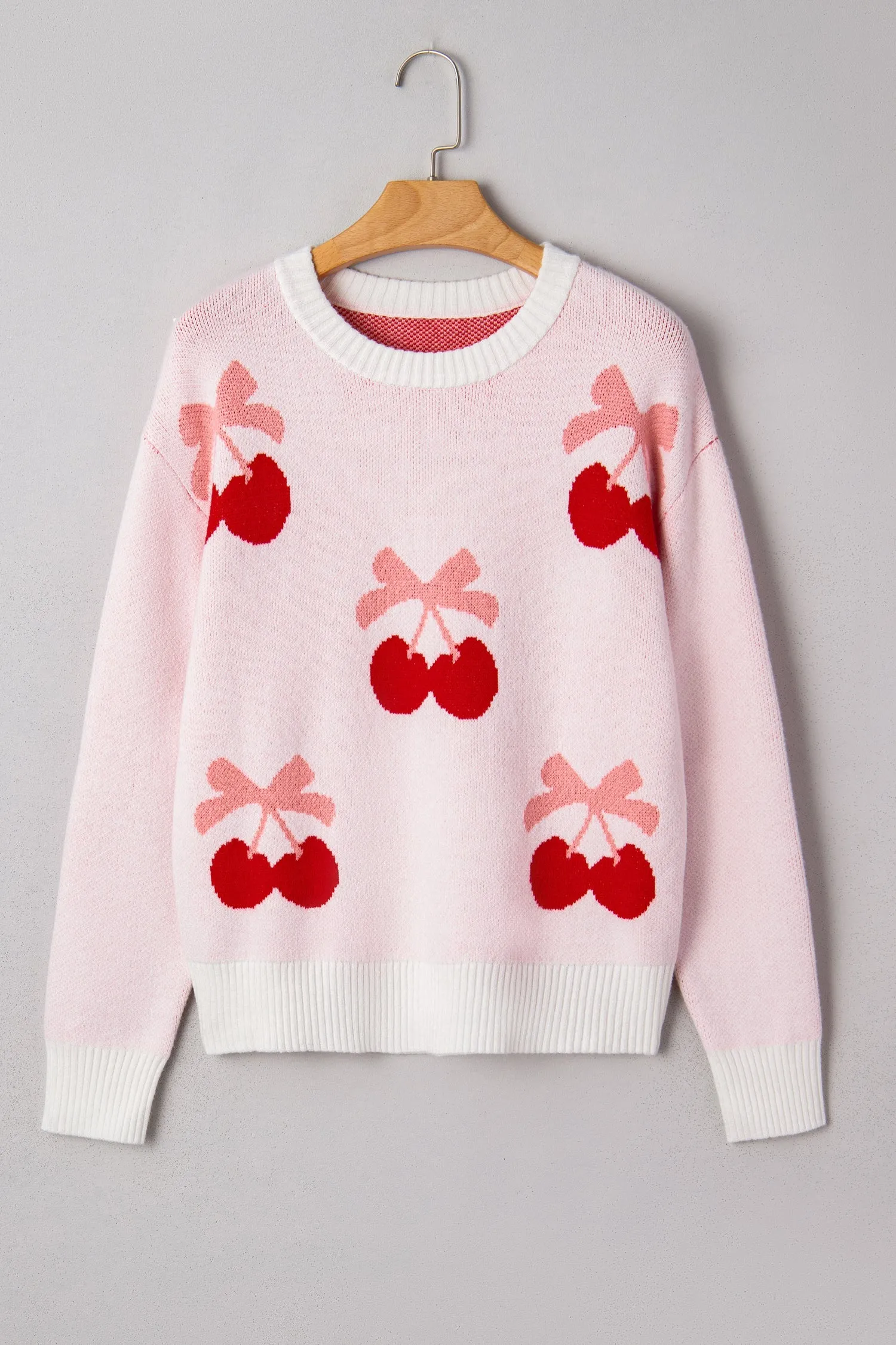 Cherry Pattern Drop Shoulder Sweater sold by Beagle Boutique