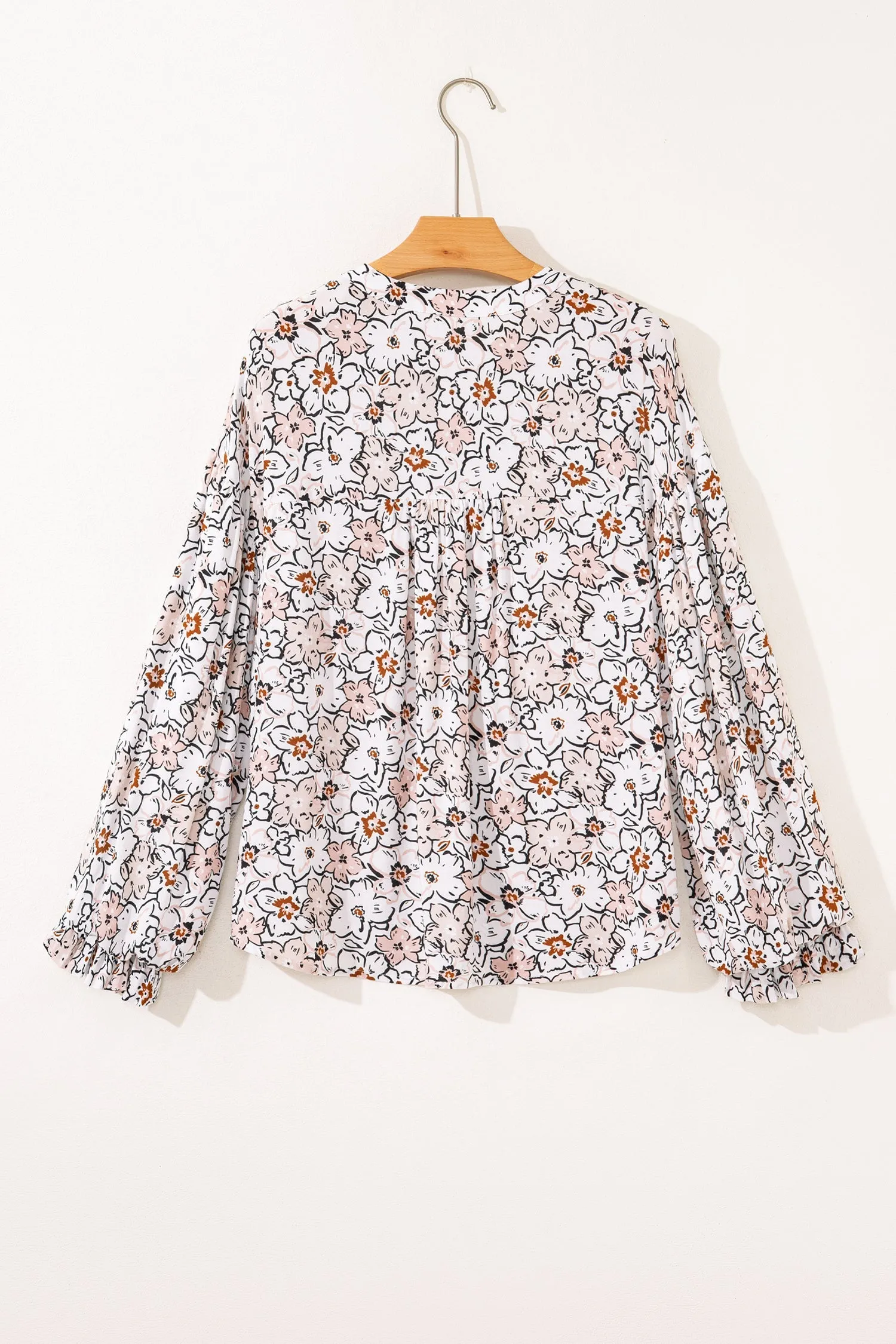 Bold Floral Print Frilled Puff Sleeve Button Down Shirt sold by Beagle Boutique product image thumbnail 4