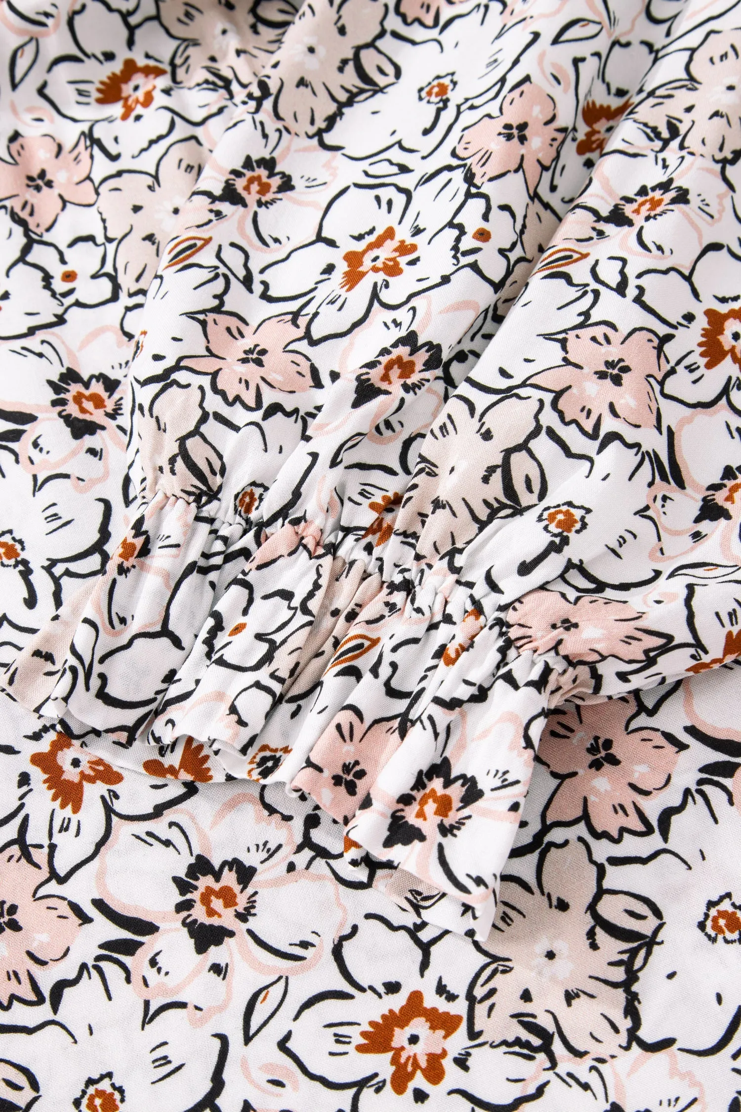 Bold Floral Print Frilled Puff Sleeve Button Down Shirt sold by Beagle Boutique product image thumbnail 5