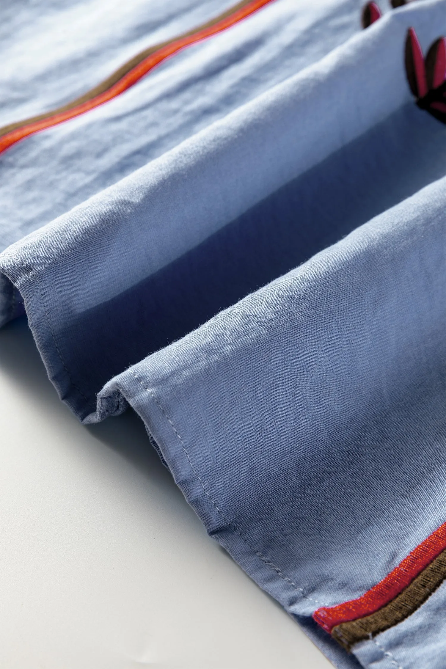 Floral Embroidered Split Neck Tassel Tie Puff Sleeve Blouse sold by Beagle Boutique product image thumbnail 4