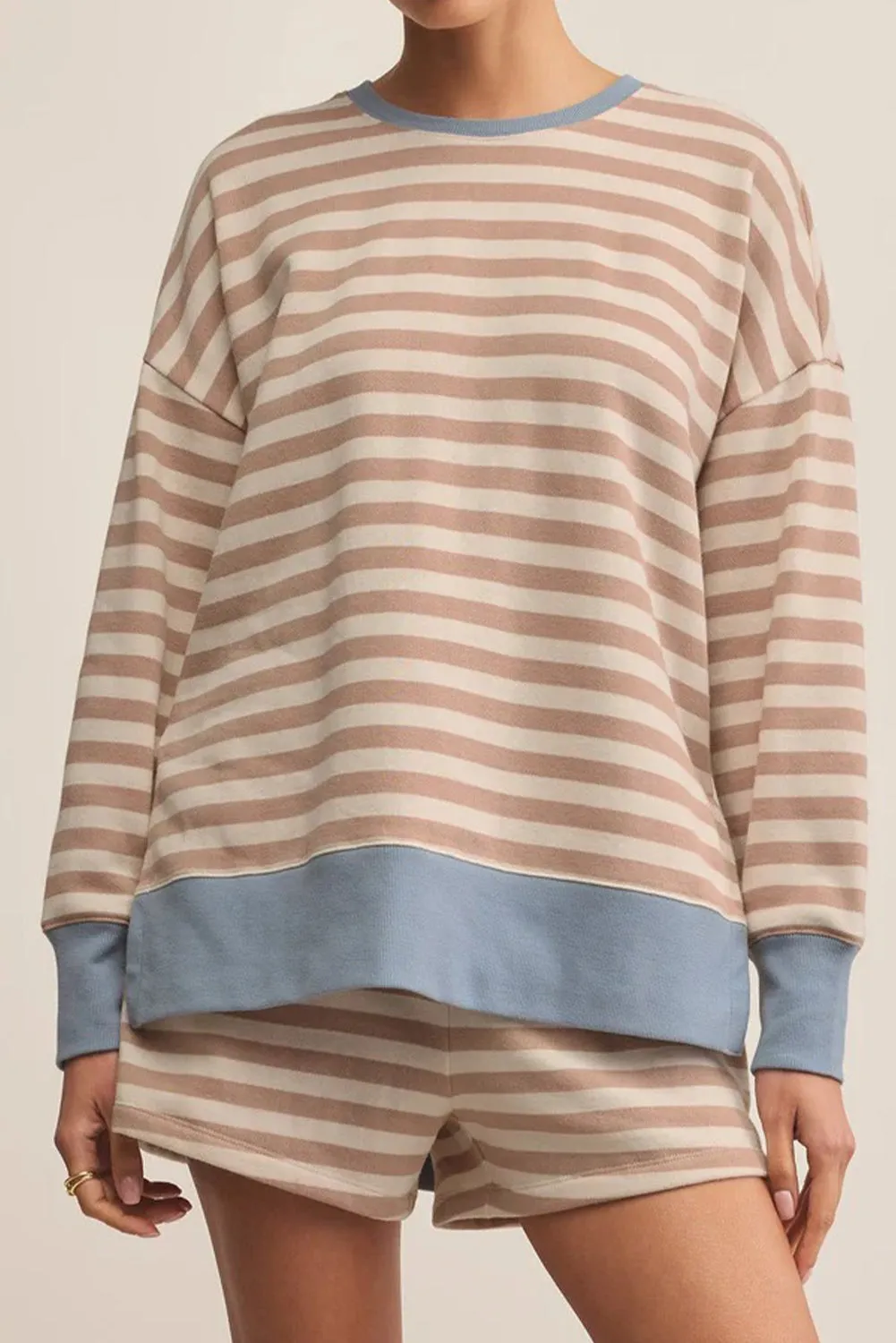 Stripe Oversized Pullover Co-ord Shorts Set sold by Beagle Boutique product image thumbnail 4