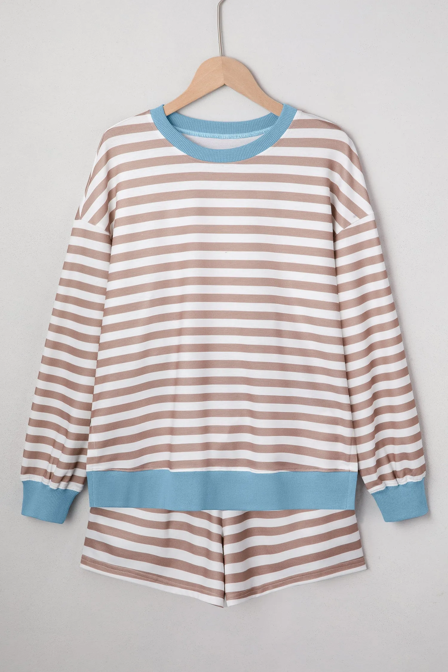 Stripe Oversized Pullover Co-ord Shorts Set sold by Beagle Boutique
