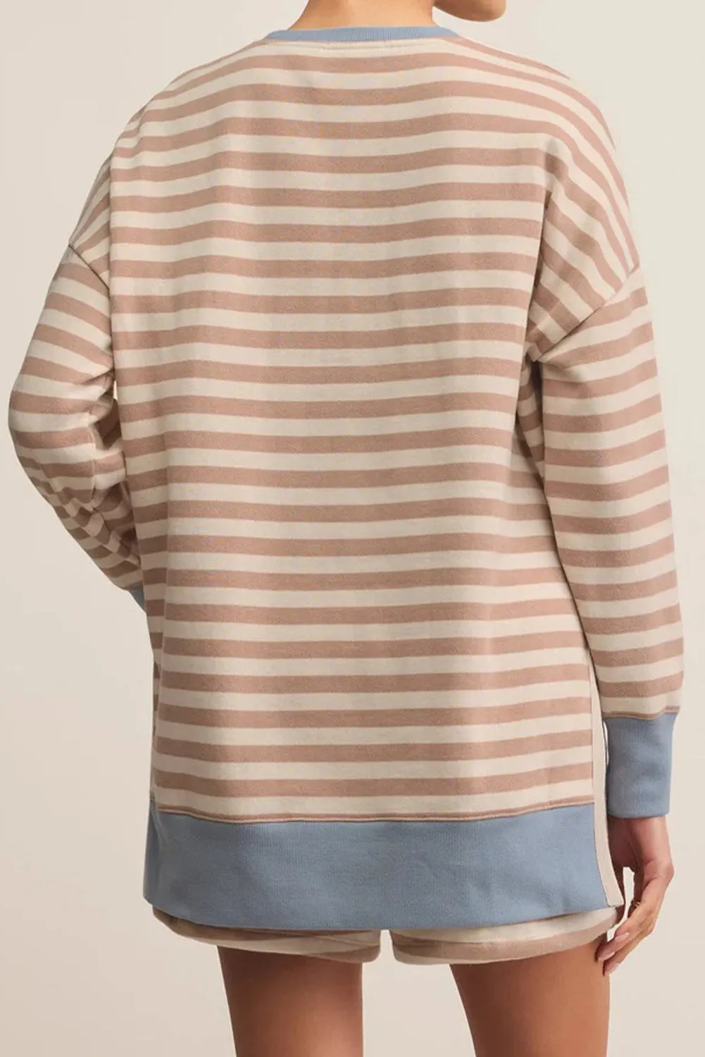 Stripe Oversized Pullover Co-ord Shorts Set sold by Beagle Boutique product image thumbnail 3