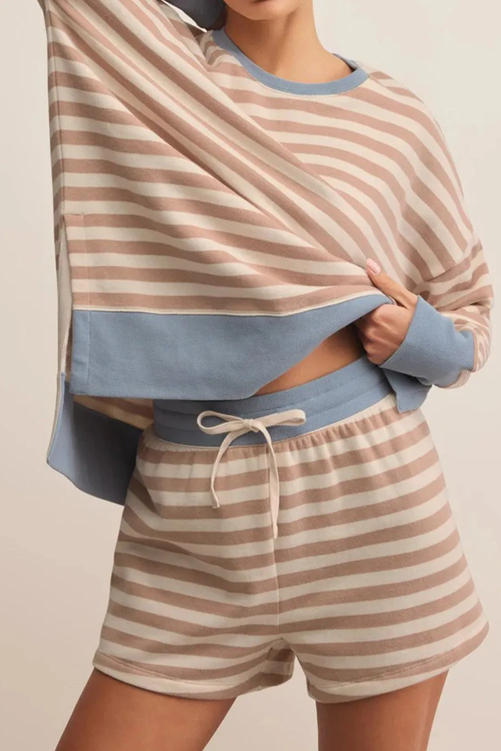 Stripe Oversized Pullover Co-ord Shorts Set sold by Beagle Boutique product image thumbnail 5