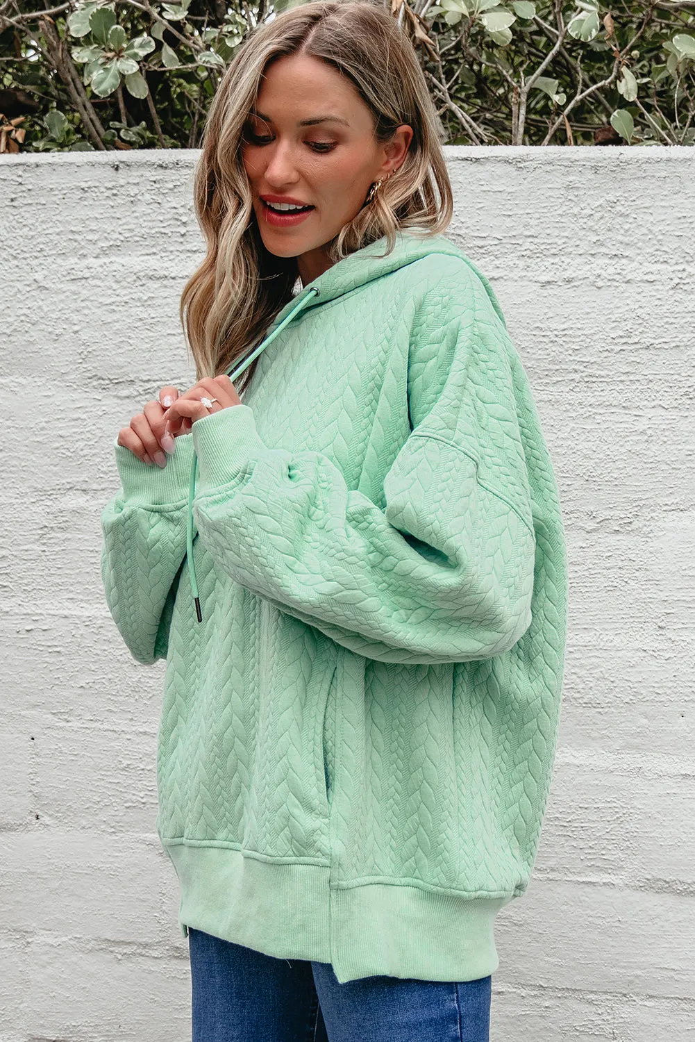 Cable Textured Baggy Hoodie sold by Beagle Boutique product image thumbnail 5