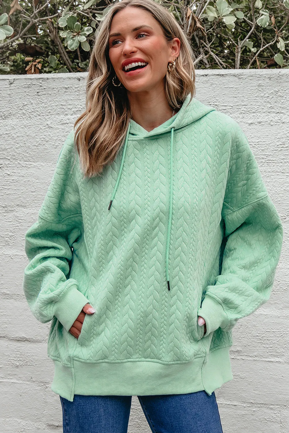 Cable Textured Baggy Hoodie sold by Beagle Boutique product image thumbnail 3
