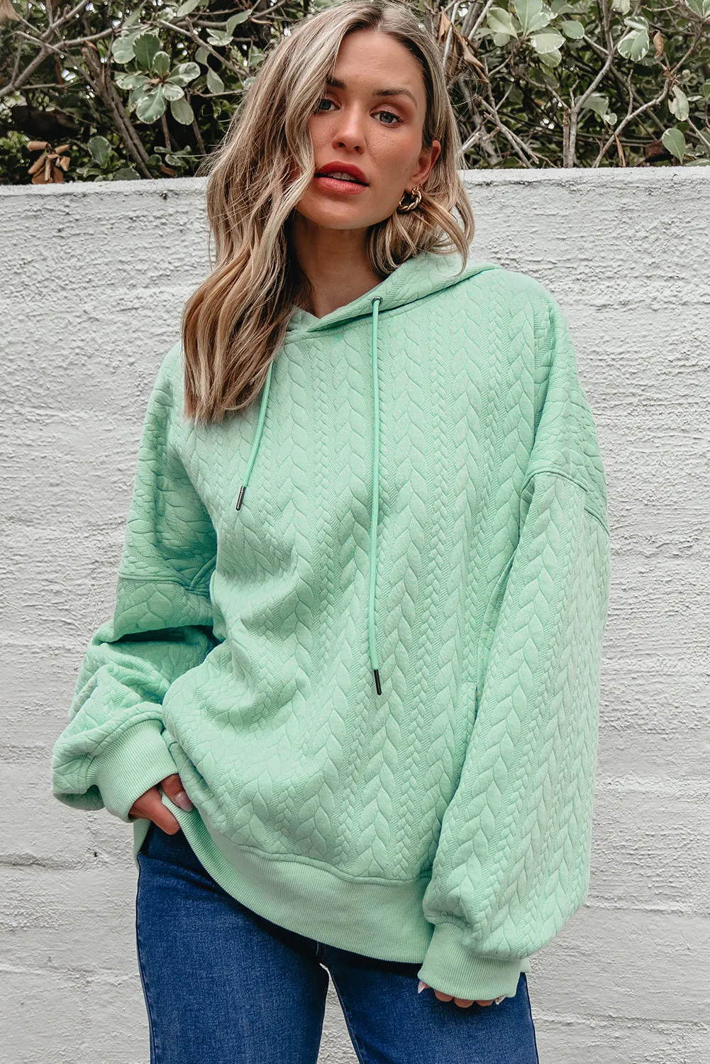 Cable Textured Baggy Hoodie sold by Beagle Boutique product image thumbnail 4