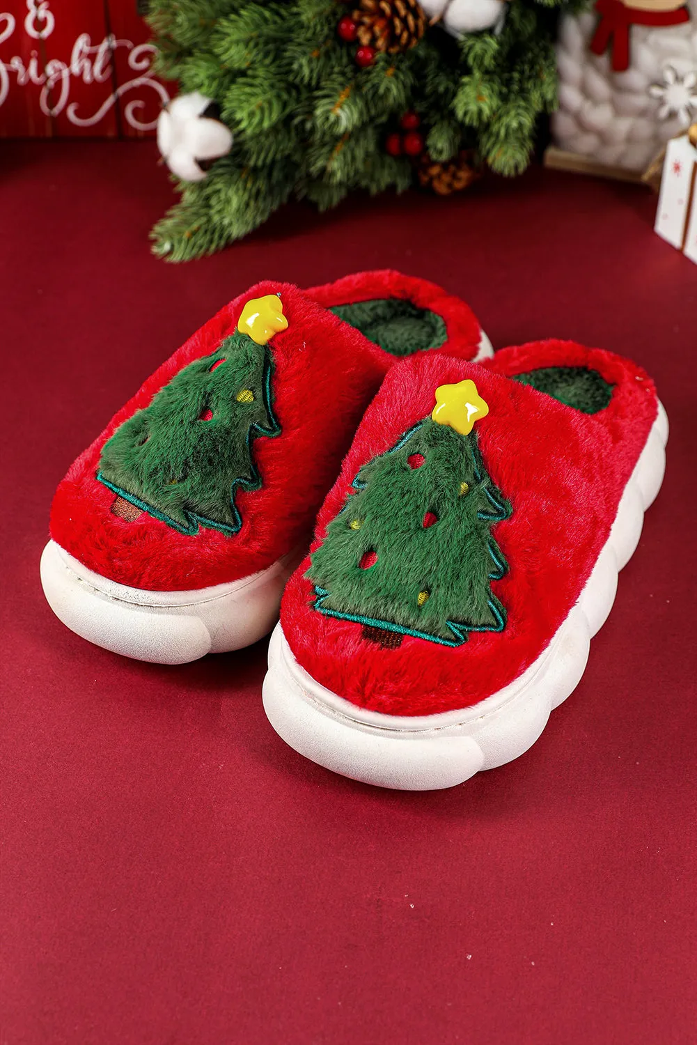 Red Christmas Tree Slippers sold by Beagle Boutique product image thumbnail 2