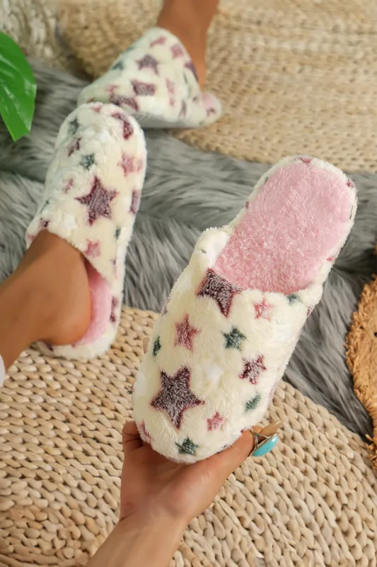 Star Pattern Plush Slippers sold by Beagle Boutique