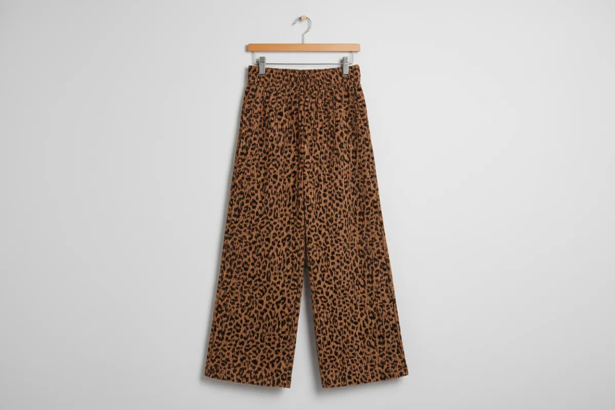 Leopard Print Elastic High Waist Loose Soft Corduroy Trousers sold by Beagle Boutique