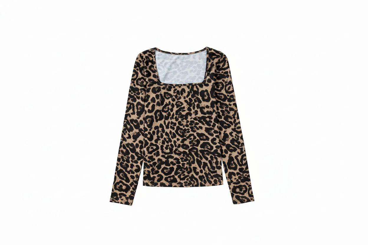 Print Slim Long Sleeve Top sold by Beagle Boutique