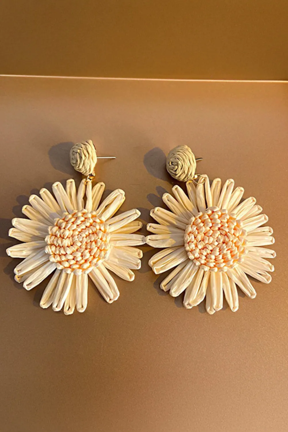 White Boho Flower Drop Earrings sold by Beagle Boutique product image thumbnail 2