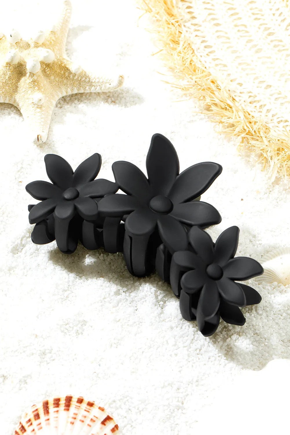 Black Flower Hair Claw Clip sold by Beagle Boutique product image thumbnail 4