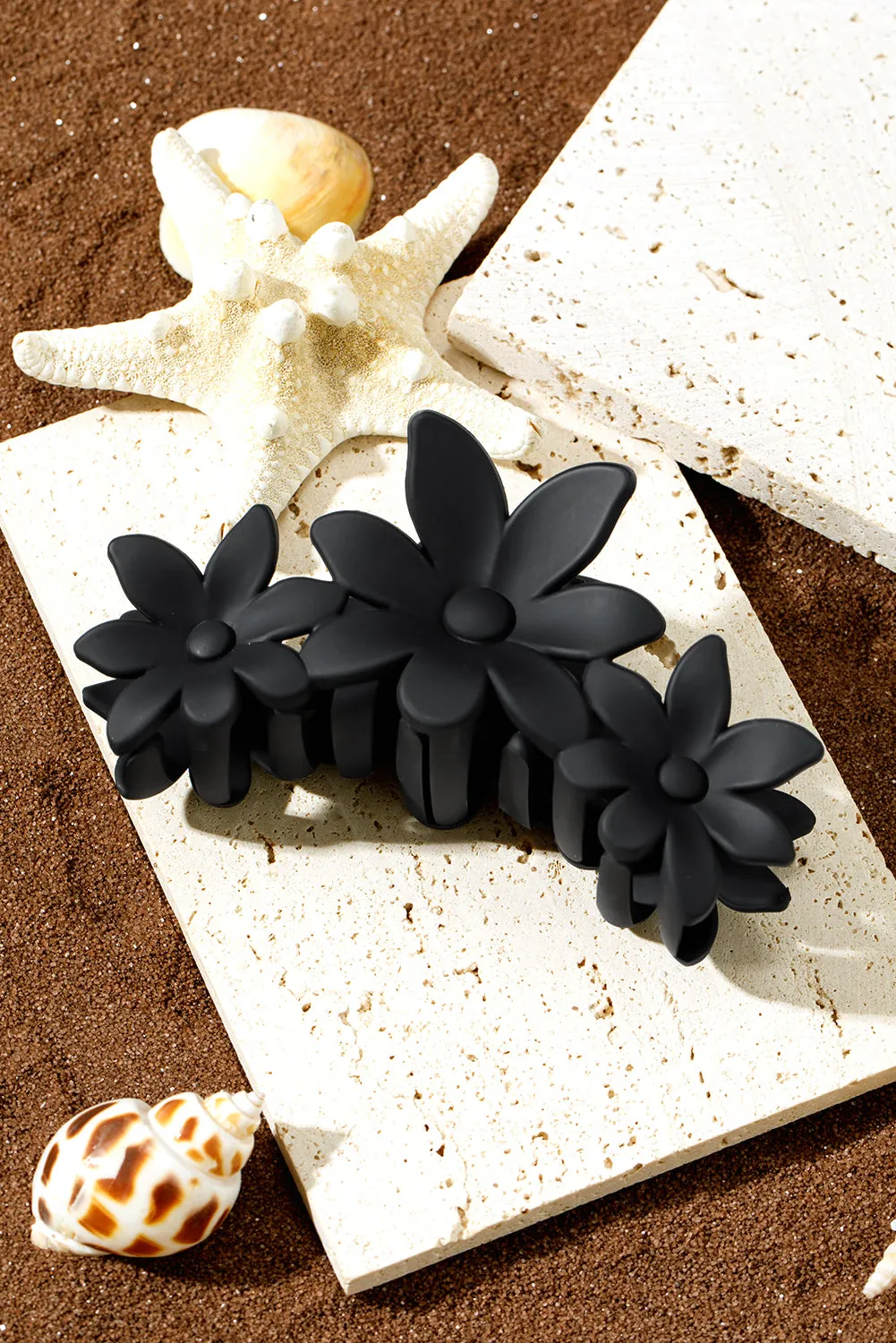 Black Flower Hair Claw Clip sold by Beagle Boutique product image thumbnail 5