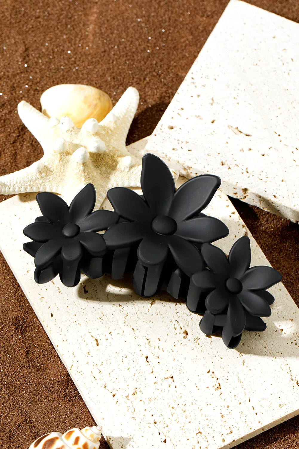 Black Flower Hair Claw Clip sold by Beagle Boutique product image thumbnail 2