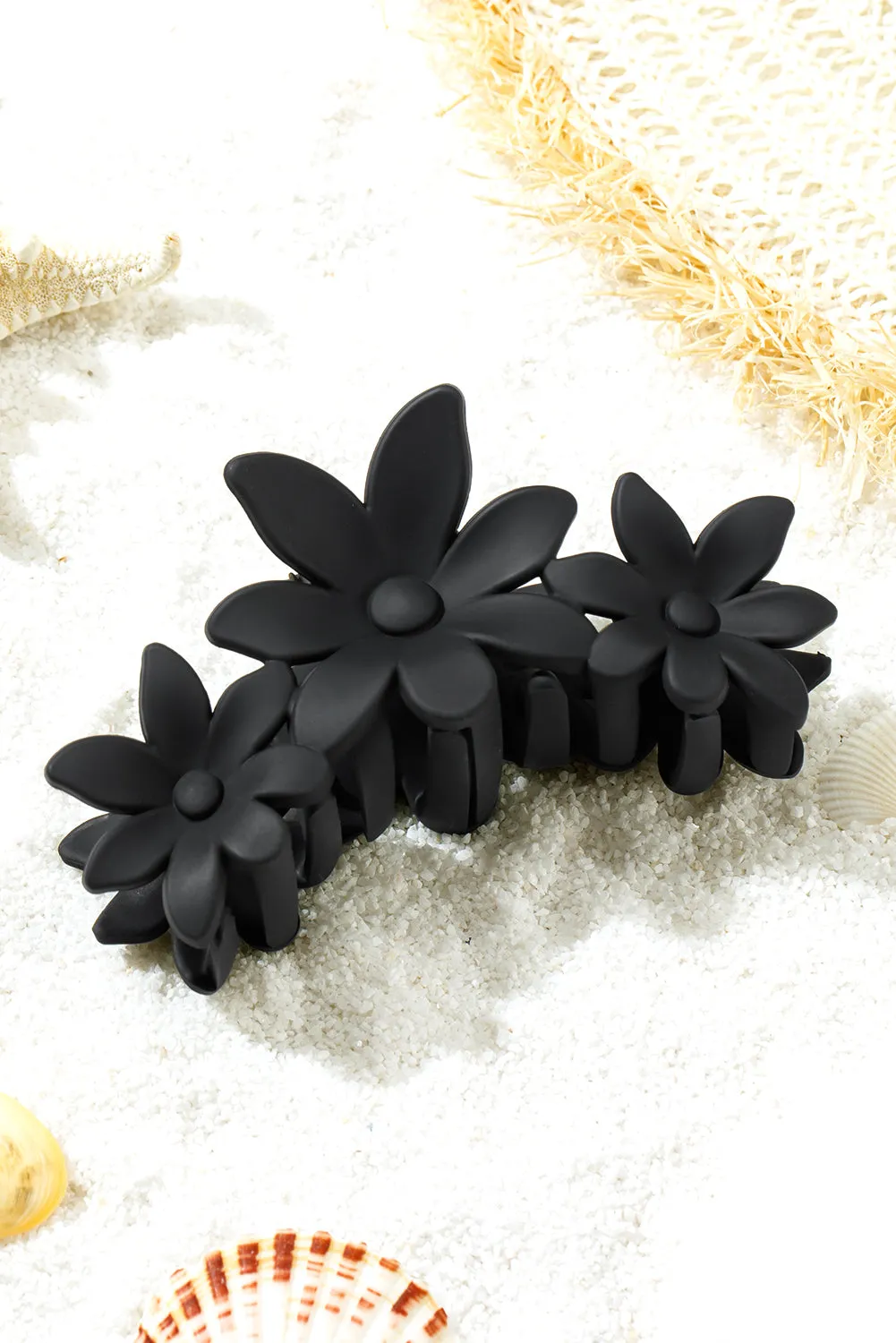 Black Flower Hair Claw Clip sold by Beagle Boutique product image thumbnail 3