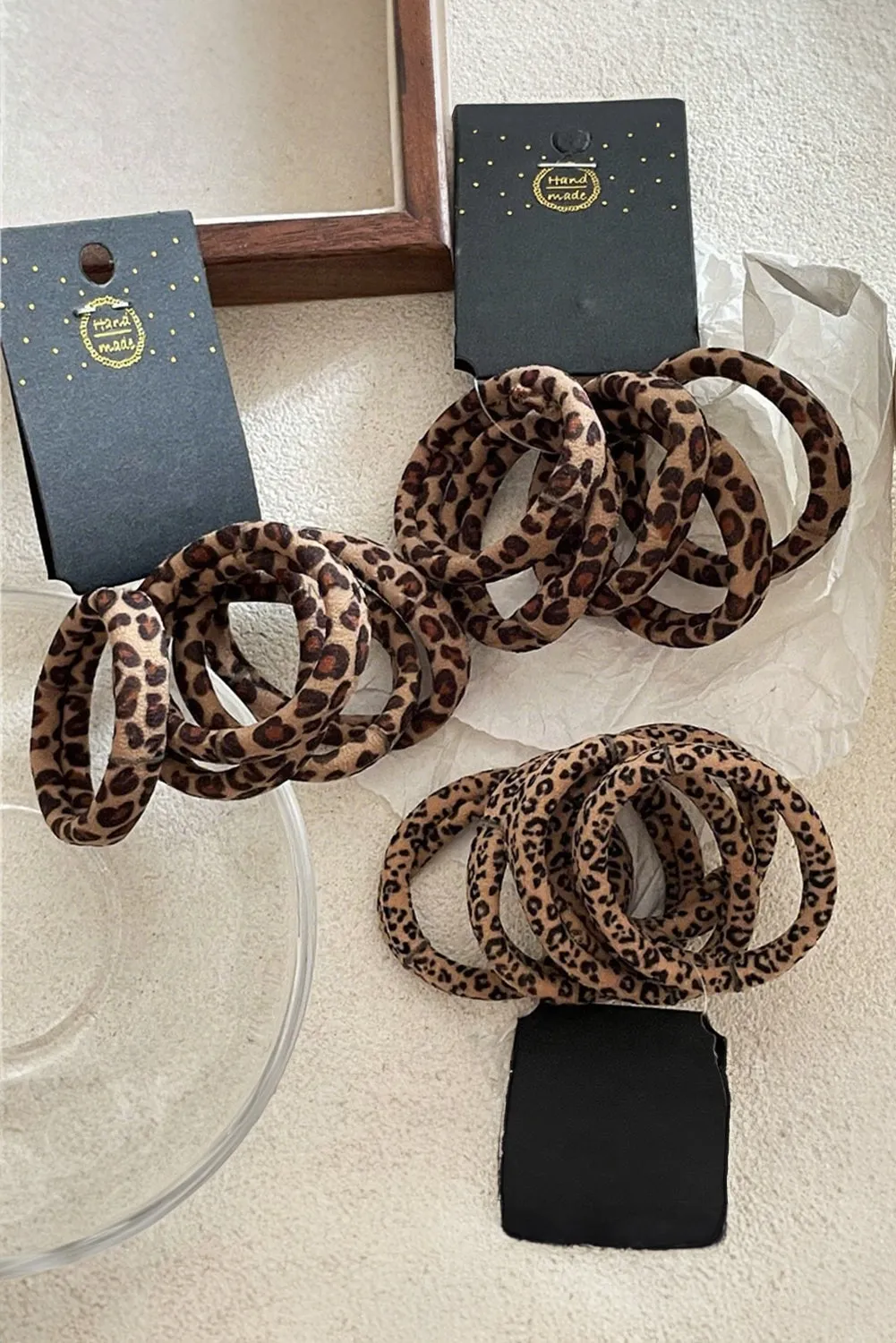 Brown 5 pieces Leopard Elastic Hair Tie Set sold by Beagle Boutique product image thumbnail 3