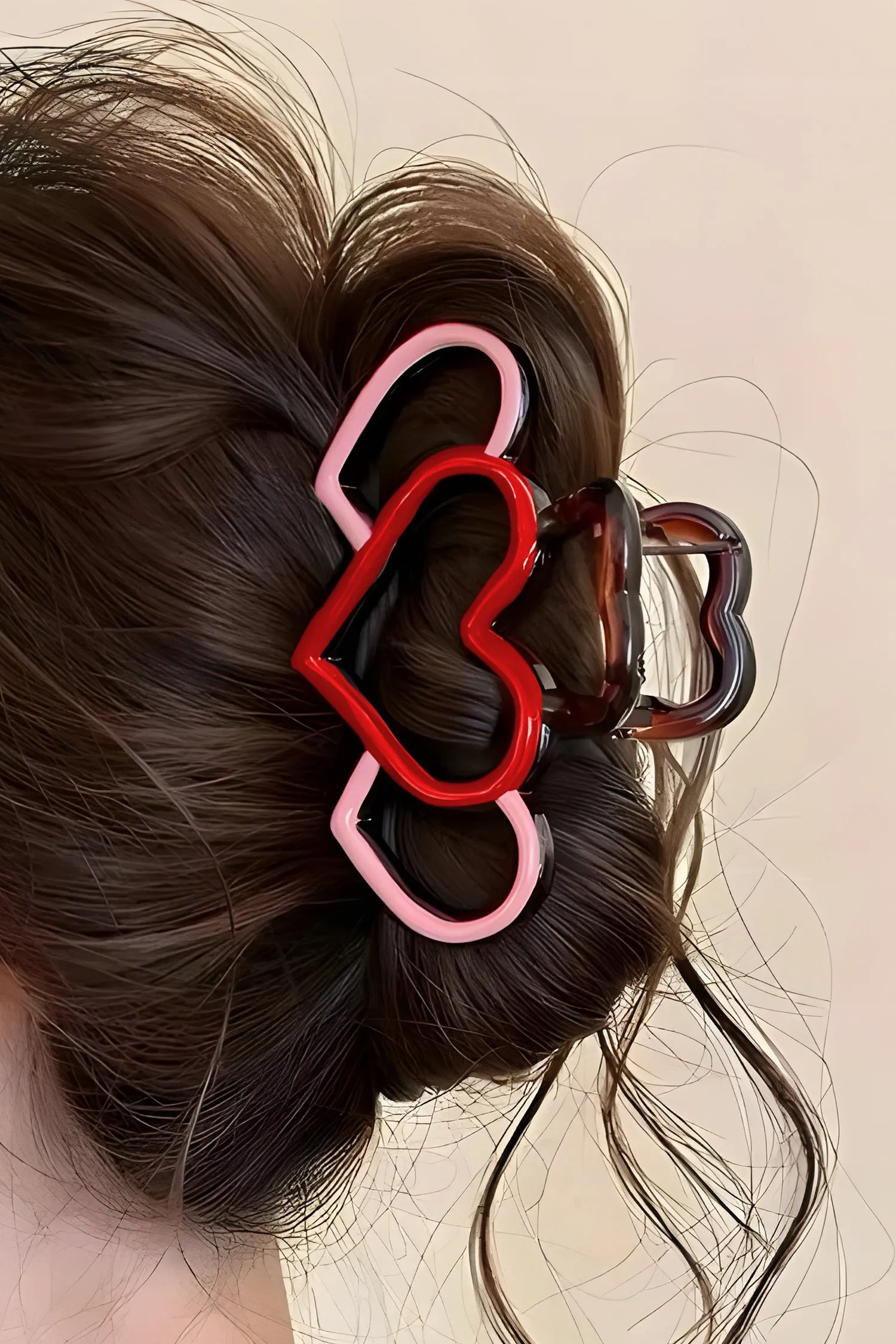 Hollowed Heart Design Acrylic Hair Claw Clip sold by Beagle Boutique