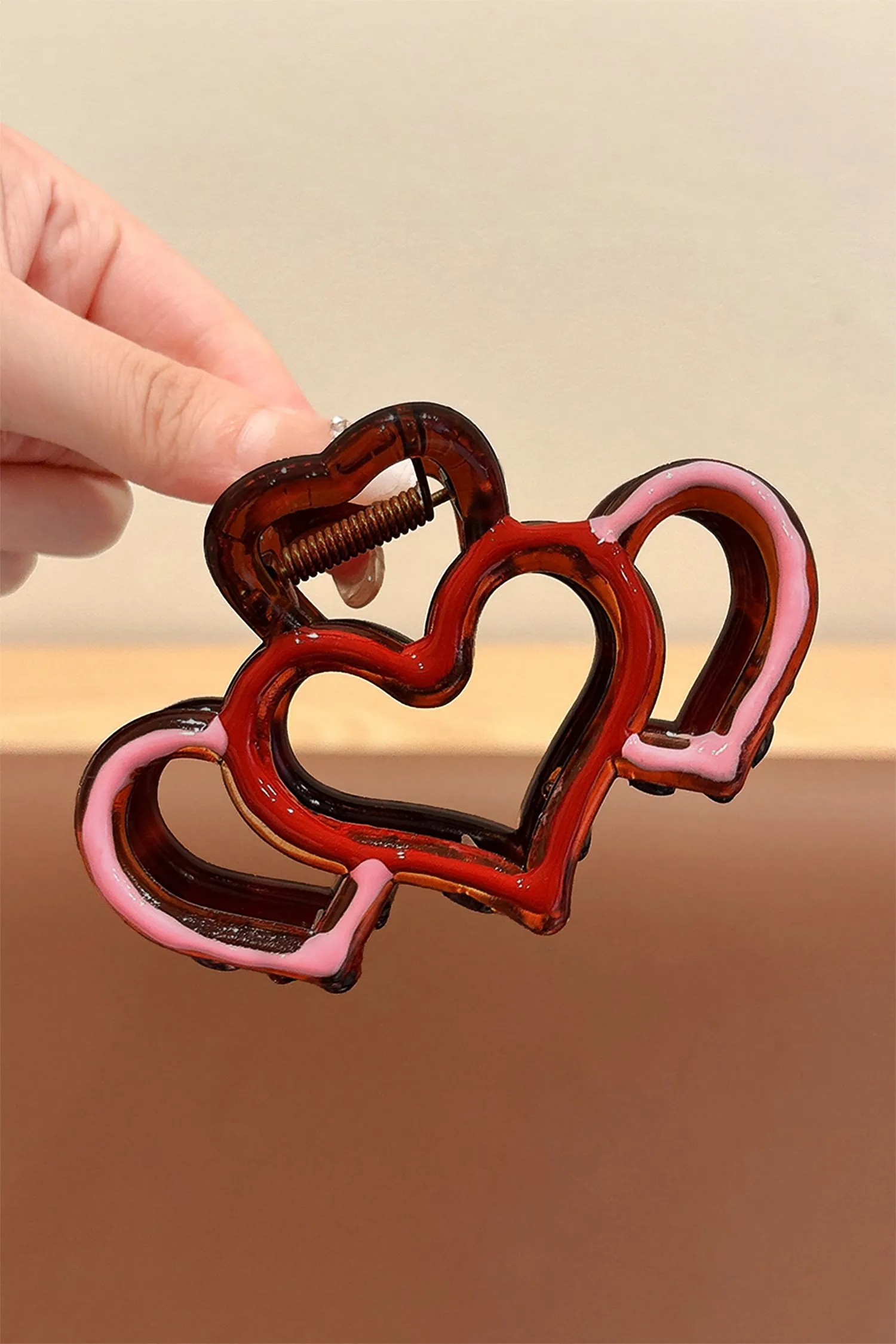 Hollowed Heart Design Acrylic Hair Claw Clip sold by Beagle Boutique product image thumbnail 5