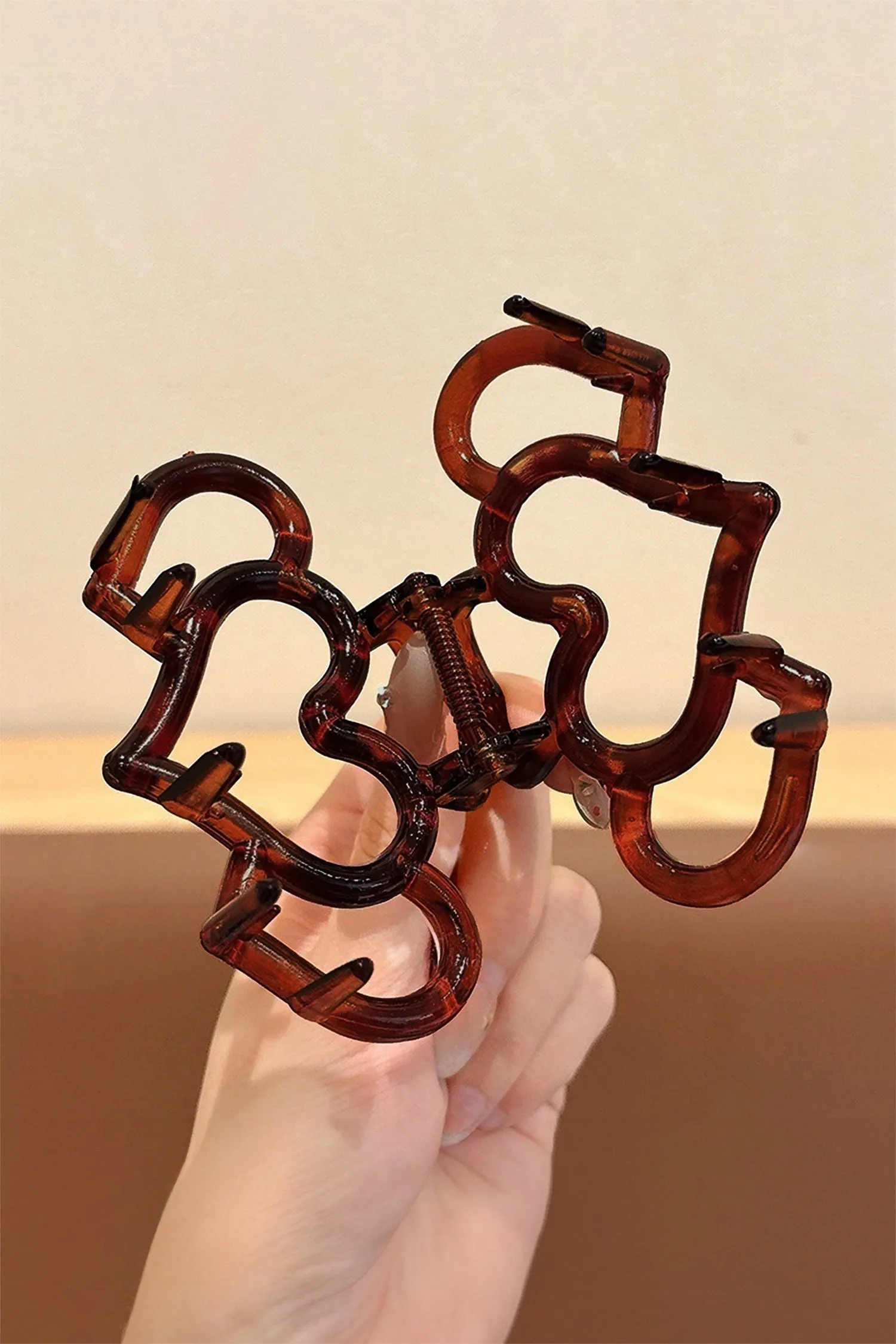 Hollowed Heart Design Acrylic Hair Claw Clip sold by Beagle Boutique product image thumbnail 4