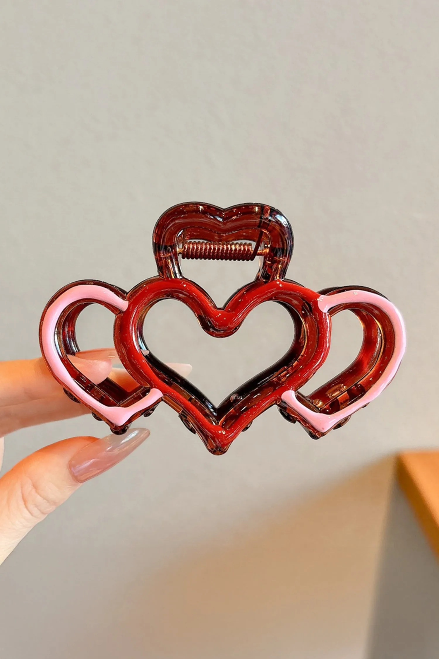 Hollowed Heart Design Acrylic Hair Claw Clip sold by Beagle Boutique product image thumbnail 2