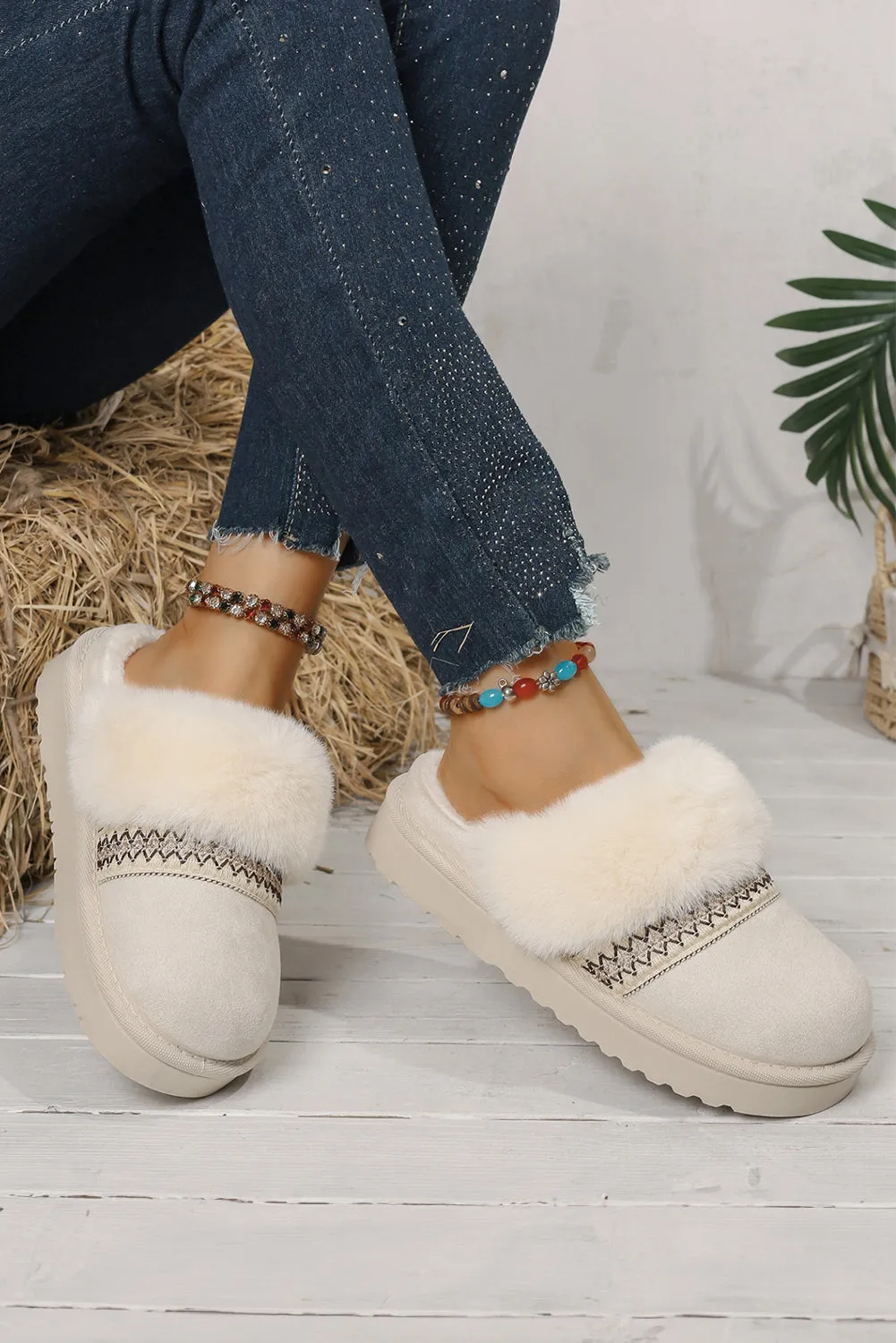 Faux Suede Fuzzy Warm Slippers sold by Beagle Boutique product image thumbnail 3