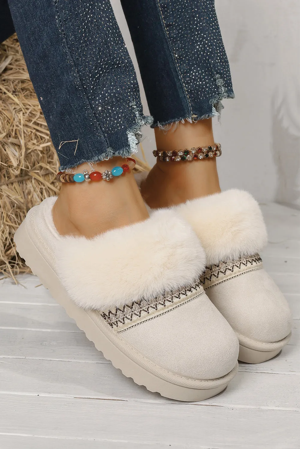 Faux Suede Fuzzy Warm Slippers sold by Beagle Boutique product image thumbnail 2