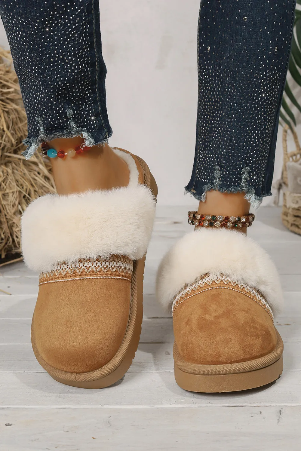 Faux Suede Fuzzy Warm Slippers sold by Beagle Boutique product image thumbnail 5