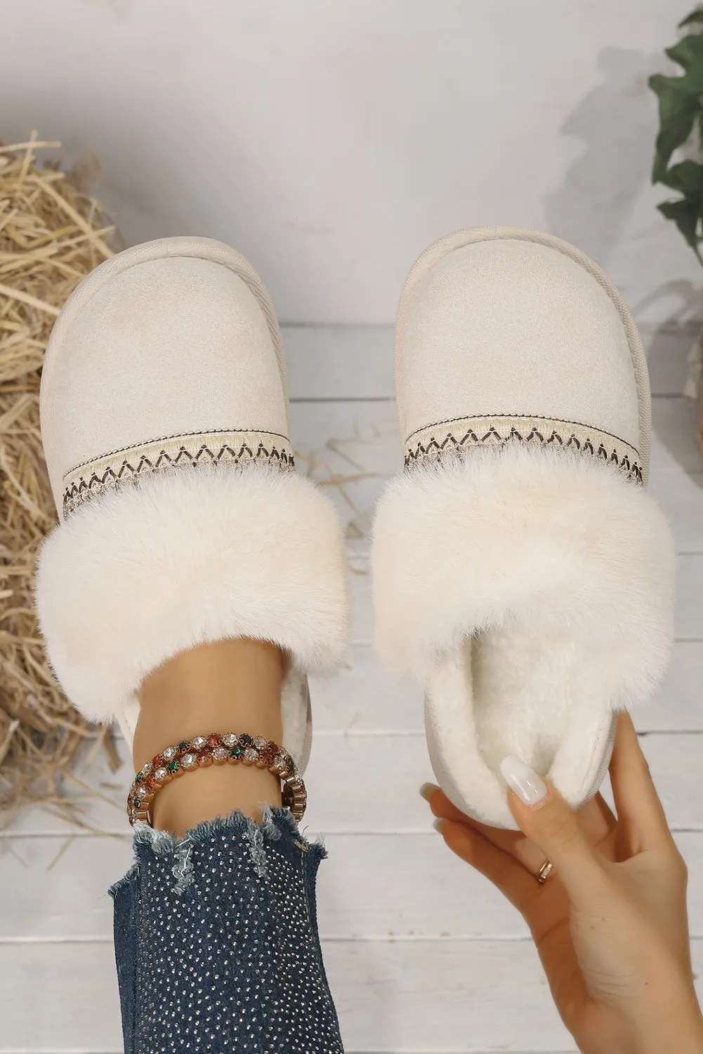Faux Suede Fuzzy Warm Slippers sold by Beagle Boutique product image thumbnail 4