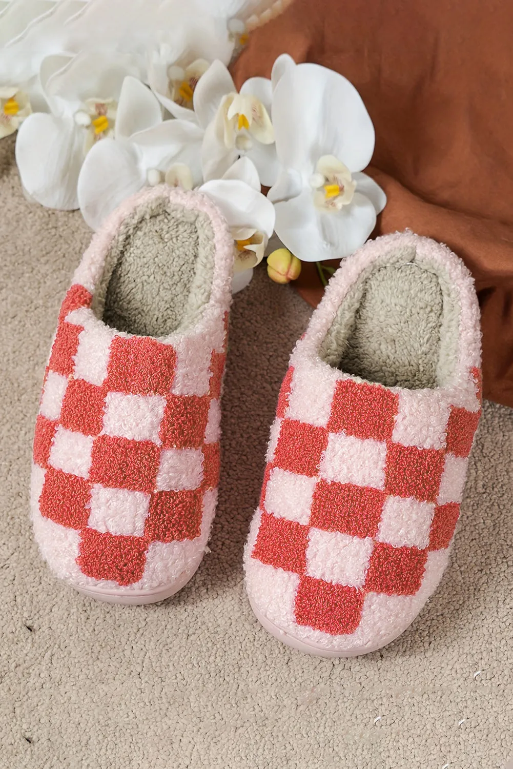 Checkered Print Fuzzy Slippers sold by Beagle Boutique product image thumbnail 3