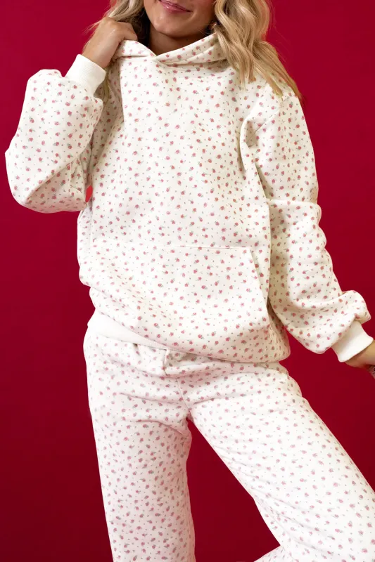 Floral Kangaroo Pocket Hoodie Trousers Co-ord Set sold by Beagle Boutique