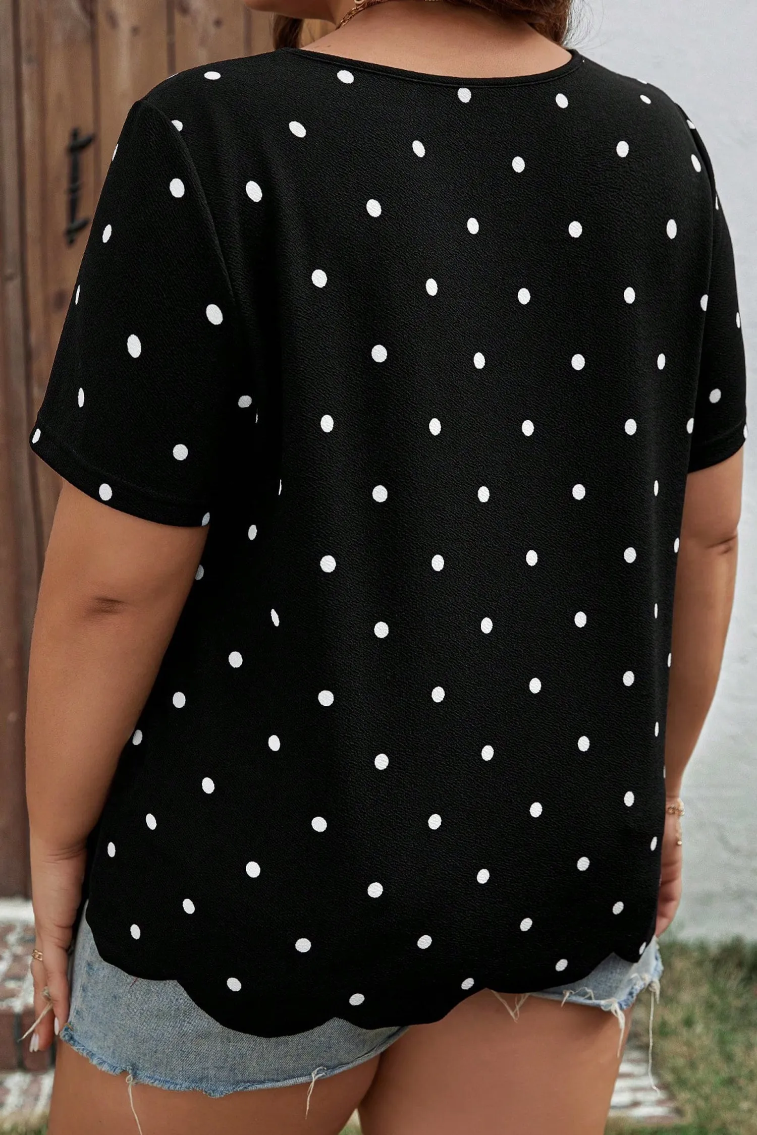Plus Size Dotted Casual T-Shirt sold by Beagle Boutique product image thumbnail 2