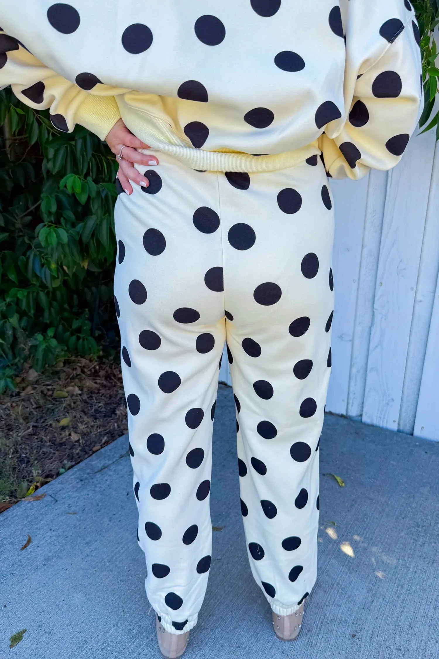 Polka Dot Print Drop Shoulder Pullover Drawstring Jogger Pant Co-ord Set sold by Beagle Boutique product image thumbnail 3