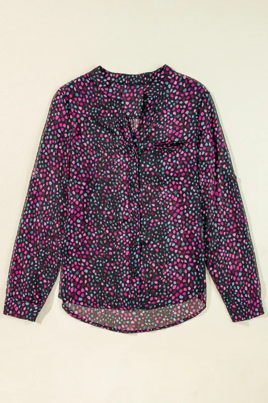 Polka Dot Print Buttoned Shirt made by Beagle Boutique
