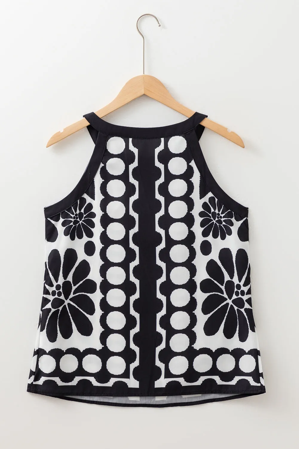 Black Geometric Print Sleeveless Top sold by Beagle Boutique product image thumbnail 4