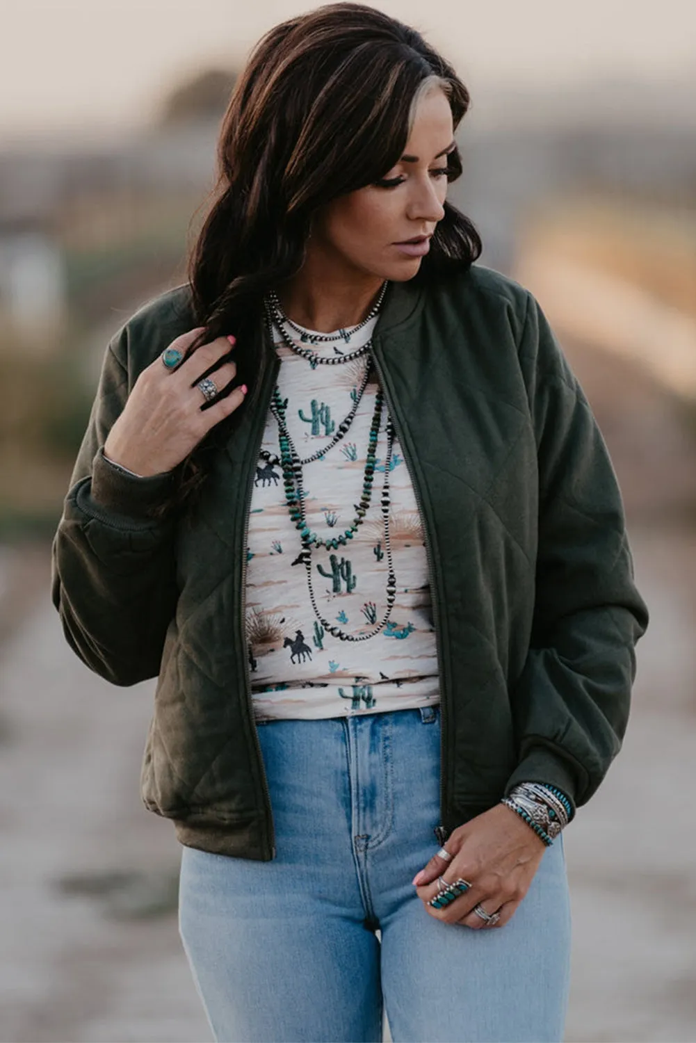 Cactus Print Crew Neck Short Sleeve T-Shirt sold by Beagle Boutique product image thumbnail 4