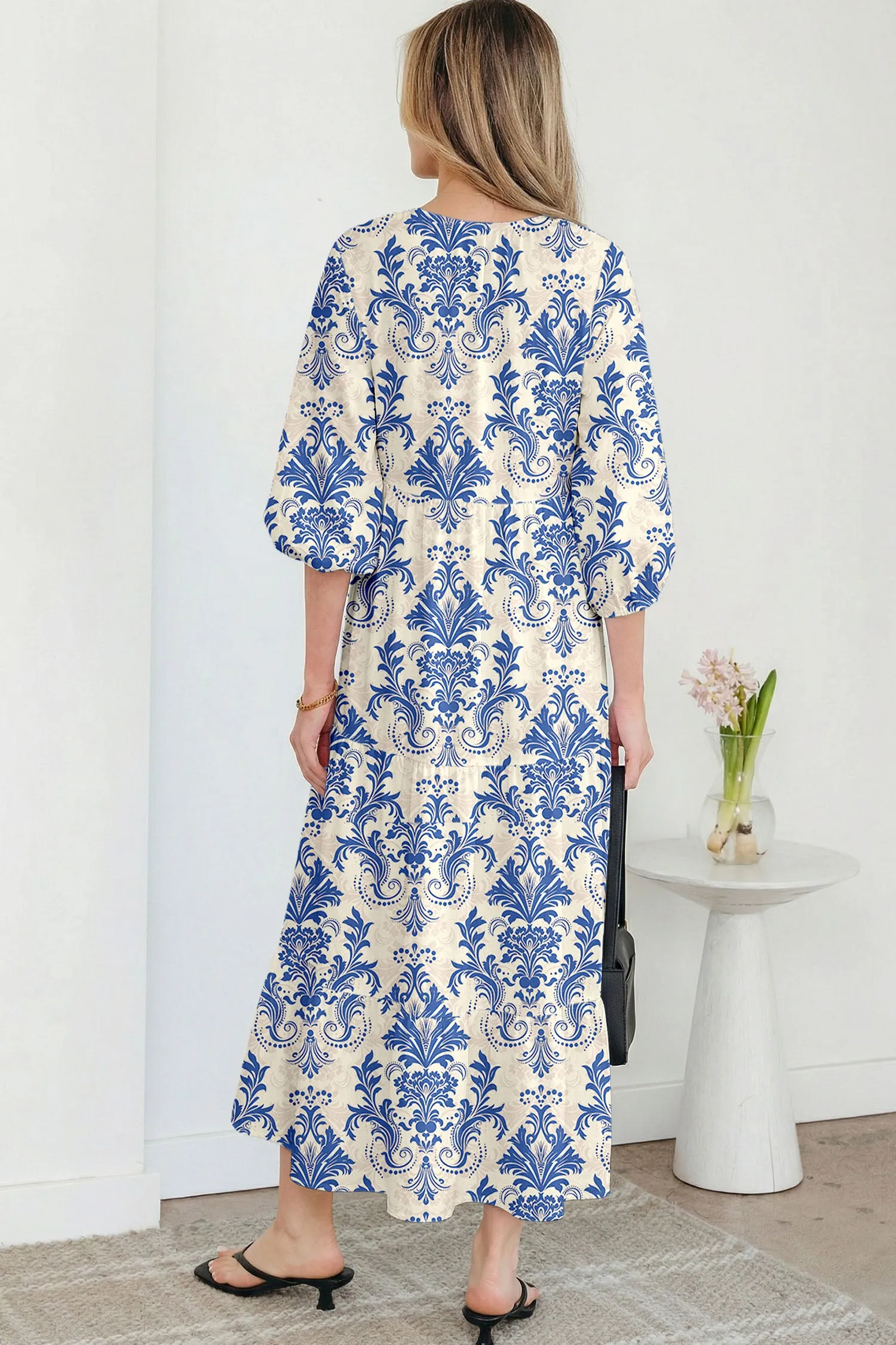 Boho Printed Half Sleeve Maxi Dress sold by Beagle Boutique product image thumbnail 2