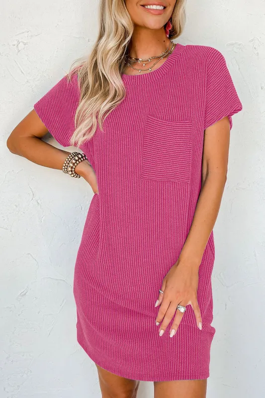 Ribbed Knit T-shirt Shift Dress made by Beagle Boutique
