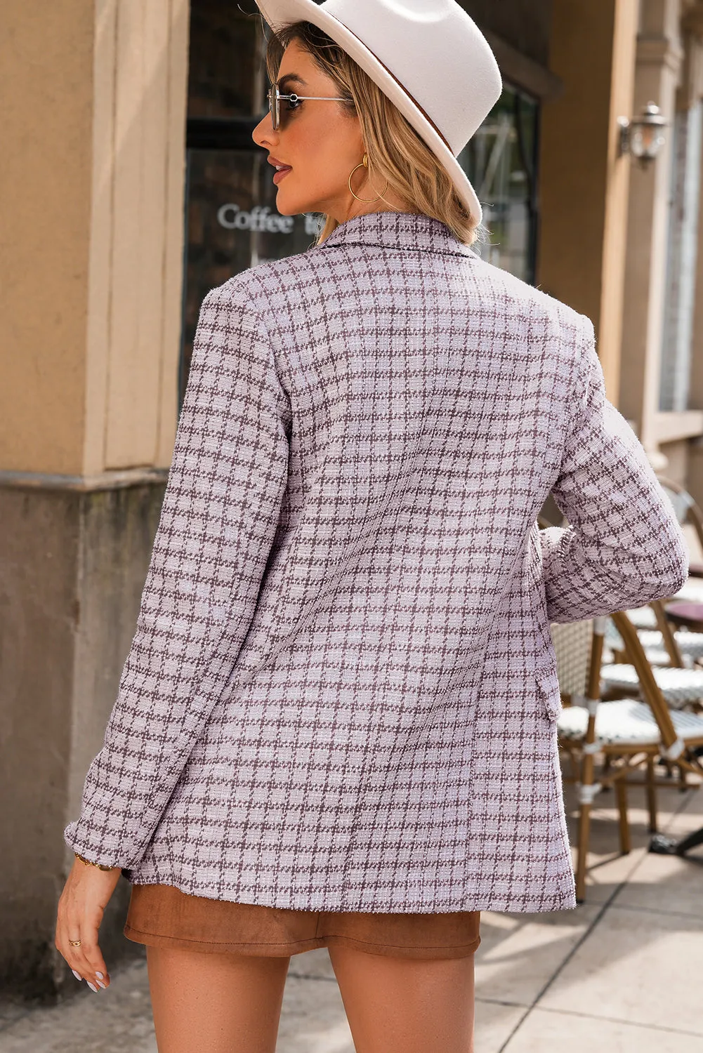 Elegant Tweed Plaid Blazer sold by Beagle Boutique product image thumbnail 3